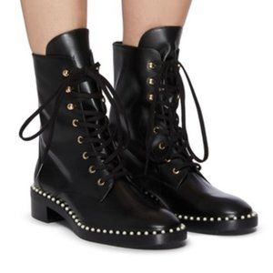 Stuart Weitzman Sondra leather combat boots